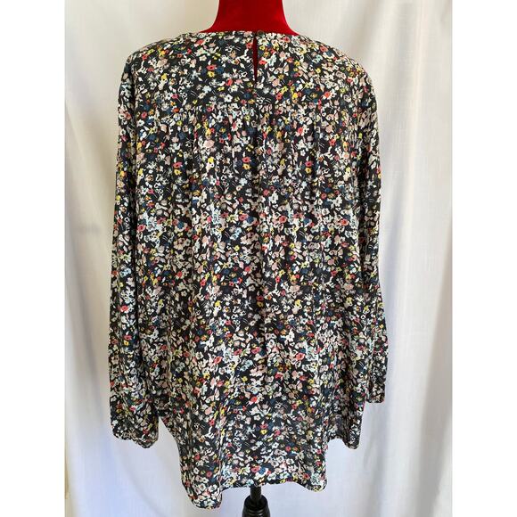 Caslon plus size 2x LS floral tunic top with lace bodice BOHO peasant NWOT - Picture 4 of 5